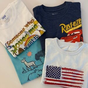 Carter's Kids Short Sleeve Tees - Navy, White, Light Blue, Multicolor